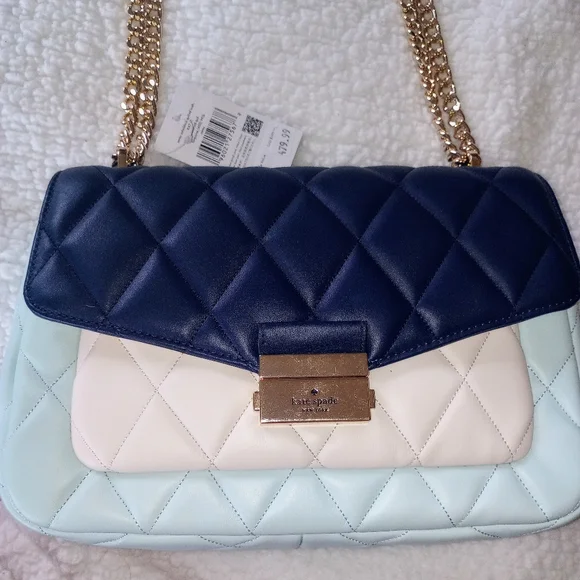 Kate Spade, NWT, TRICOLOR; Crossbody; Navy, Off-White & Powder Blue; Gorgeous! - Picture 3 of 10